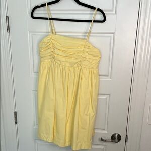 Yellow Pleated Mini Dress